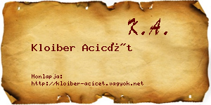 Kloiber Acicét névjegykártya